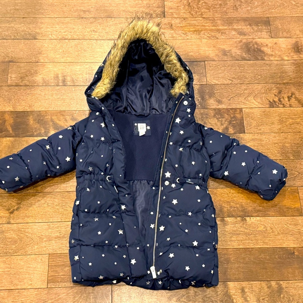 🌟 Gap girl blue jacket w/ gold stars size 3T 🌟